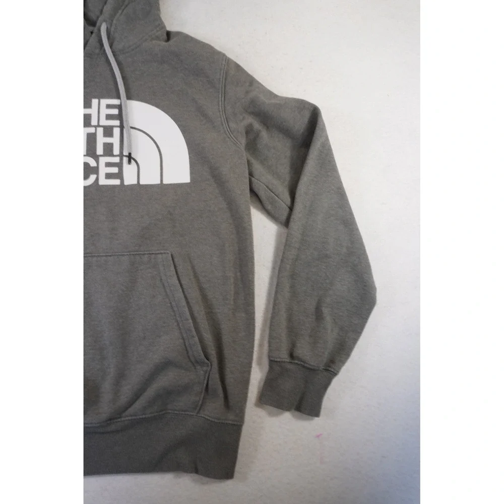 The North Face Hoodie Mens Medium Charcoal Gray Lined Graphic Kangaroo Pockets